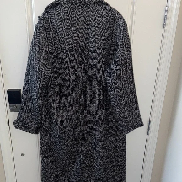 Levi's Black & Gray Herringbone Wool blend Coat - Picture 10 of 12